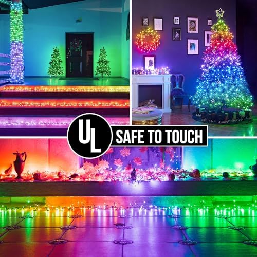 164 FT 500 LED Halloween Lights Outdoor , Waterproof RGB String Lights with Remote Control& Timer Function, 24 Colors Changing Fairy Lights for Indoor Outdoor Room Wall Christmas Tree Party Decoration