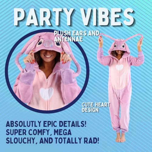 Funziez! Slim Fit Adult Onesie - Animal Costume - Plush Unisex Halloween One Piece Cosplay Suit for Women and Men