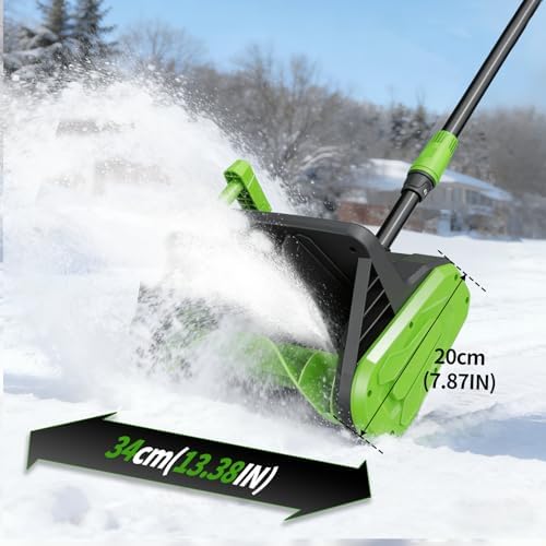 21V Cordless Snow Shovel with Battery, Electric Snow Blower Cordless