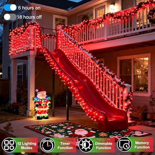 WUXYIYANG 340 LED 90FT Red Valentine Lights, 12 Pro Modes and Timer Memory