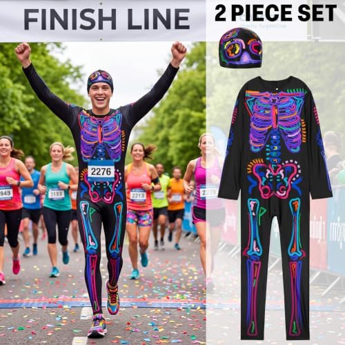 Get Trend Skeleton Halloween Costumes for Men and Women, Dress Up Outfit
