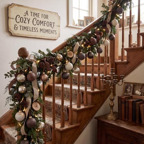 Yunlly 36 Pcs Neutral Christmas Ornaments Bulk Farmhouse Xmas Tree Decor