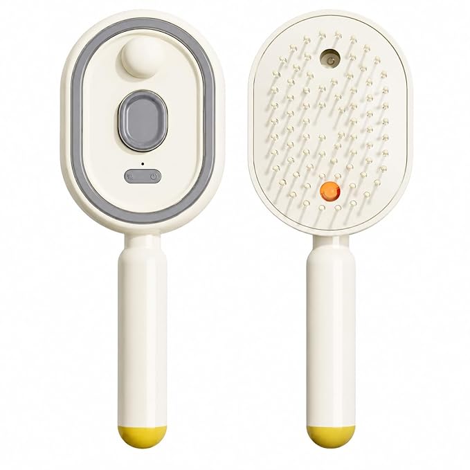 Electric Steam Brush for Hair, Electric Spray Air Cushion Comb for Women, Rechargeable Water Spray Hair Brush, Detangling & Anti-Static Hair Brush, Reduce Frizz, Smooth & Nourish