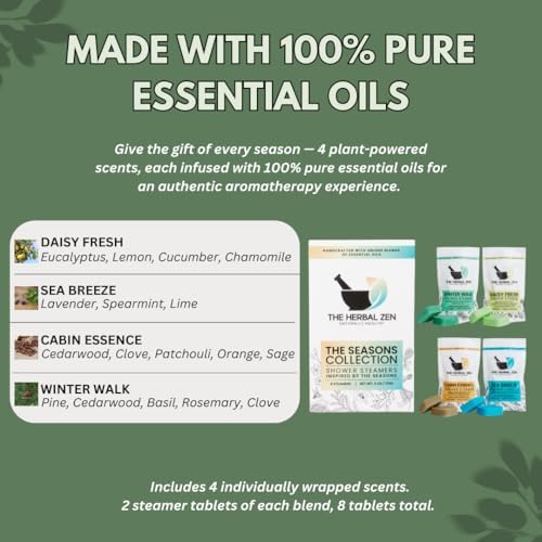 The Herbal Zen Shower Steamers Aromatherapy Pure Essential Oils - 8 Pack