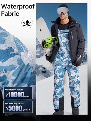 FREE SOLDIER Mens Snow Bibs Ski Snow Pants Softshell Ski Bib Overalls
