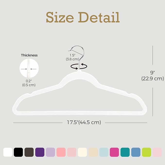 HOUSE DAY White Velvet Hangers 60 Pack, Non Slip Clothes Felt Hanger Heavy Duty for Coat, Premium Slim Space Saving Suit Hangers for Closet Organizer, 360° Rotating Silver Hook