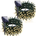 Solar Christmas Lights Outdoor 2 Pack 76FT 200 LED String Lights Warm White