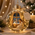 Illuminated Scripture Keepsake Ornament, Lighted Hanging Decoration with Bible Verse, Religious Themed Holiday Ornament, Transparant Ball with 2D Flat Sheet for Christmas Tree Home Display，H