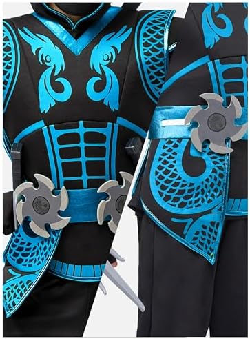 Spooktacular Creations Blue Ninja Costume Set, Ninja Jumpsuit with Foam Accessories for Kids, Toddler Halloween Outfit for Ideas Cosplay Party (Medium, 8-10 yrs)