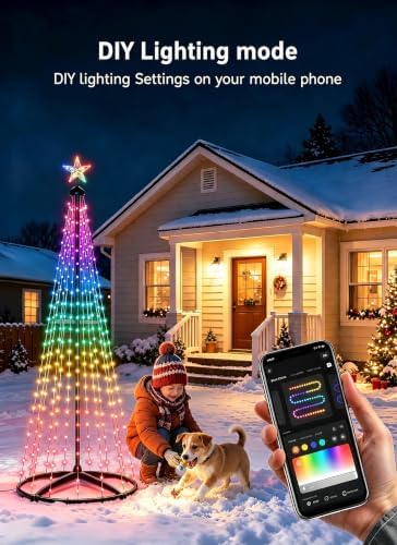 oneup 7FT Christmas Cone Tree Light,Smart RGB Light with App & Remote