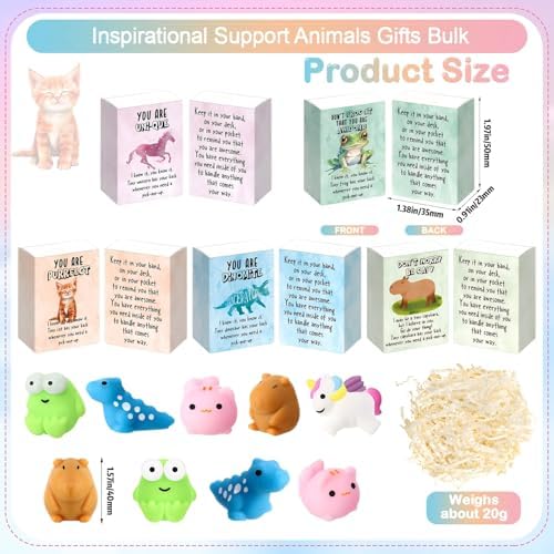 25 Sets Positive Gifts Animal Birthday Party Favors with Support Boxes