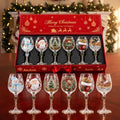 Christmas Wine Glass Collection Gift Box Set, Christmas Wine Glasses, Raised Holiday Goblet with Snowflake Decor, Festive Glassware, Wines & Cocktails, Holiday Party & Table Decor (6pcs)