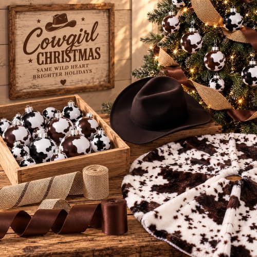 Sosation 29 Pcs Western Cowboy Christmas Tree Decor Complete Set