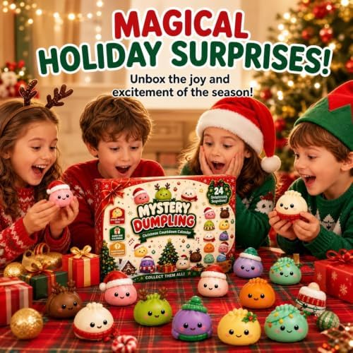 2026 Advent Calendar, Christmas Squishies advent Calendar with 24 Pieces Red