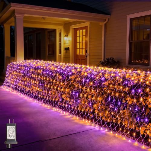 LitHome 21FT x 5FT Halloween Net Lights Outdoor Connectable, 360 LED