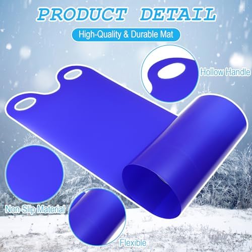 Leyndo 4 Pcs 54" Snow Sled Mat Rollup Flexible Lightweight for Adults