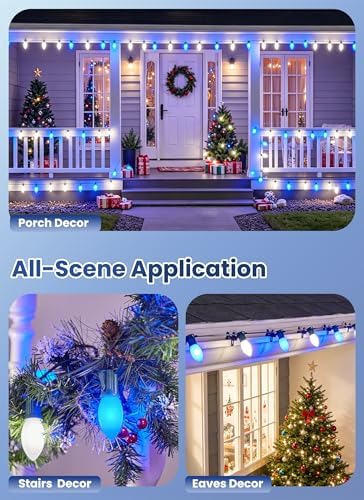 Vintage Christmas Lights Outdoor, 150Ft C9 String Lights with 75 LED Bulbs