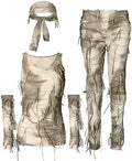 Toulite 5 Pcs Halloween Women Mummy Costume Cosplay Party