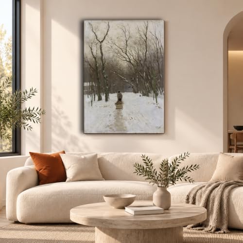Winter in The Scheveningen Woods Canvas Wall Art (Framed,24×36 inch)