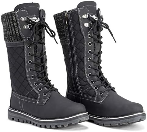 POLAR Womens Faux Fur Warm Thermal Waterproof Outdoor Walking Snow Winter Rubber Sole Calf Boots