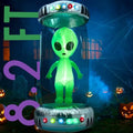 Outvita 8.2FT Halloween Inflatable Alien with UFO, Blow Up Outdoor Decoration with Rotating LEDs, Halloween Decor for Yard, Party, Garden