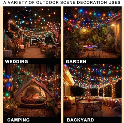 Dazzle Bright Christmas String Lights, 600 LED 196 FT Waterproof Green Wire String Lights with 8 Lighting Modes Timer, Christmas Decoration Outdoor for Party Yard Garden Xmas Tree Decor, Multi-colored