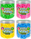 JA-RU Wiggle Wormz Glow in the Dark Squishy Sensory Worms Toy Jar 5357-4