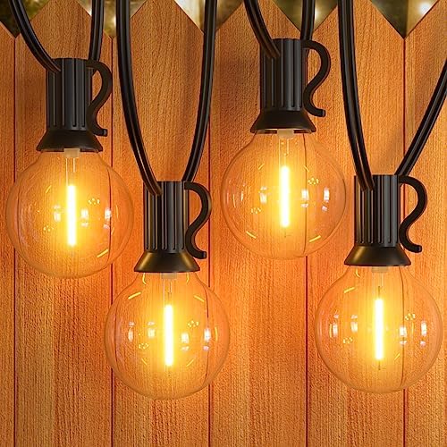 GPATIO Outdoor String Lights - 30FT Waterproof Patio Lights with 15+1 Dimmable Globe Bulbs 2700k Shatterproof for Backyard Gazebo Porch Garden