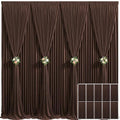10 Panels Brown Backdrop Curtain for Parties Wedding Wrinkle Free Brown Photo Curtains Backdrop Drapes Fabric Decoration for Birthday Party Baby Shower 50ft(W) x 10ft(H)