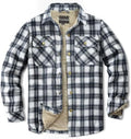 Men's Sherpa Cotton Flannel Shirt Jacket Plaid Button Coat Pocket