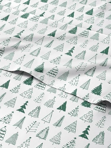 Christmas Sheet Set, Christmas Tree 3, Holiday Xmas Bedding Set - King Size