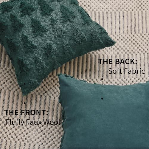 DFXSZ Christmas Tree Pillow Covers 16x16 Set of 2 Christmas Decor Green