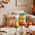 Fall Decorations for Home - Fall Pillow Covers 18x18 Inch | Thanksgiving Throw Pillows -Thanksgiving Decor for Couch-Friendsgiving Party Favors Decor Indoor Outdoor for Room Office Parlor