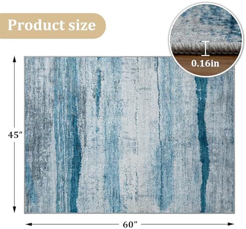 Office Chair Mat for Hardwood Floor, 60"x45" Easy Glide Computer Chair Mat Protector for Rolling Chair Under Desk Rug Nonslip Backing, Machine Wash