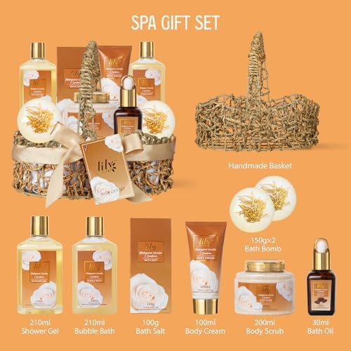9Pcs Vanilla Spa Gifts for Mom, Birthday Gifts, Spa Gift Baskets for Women