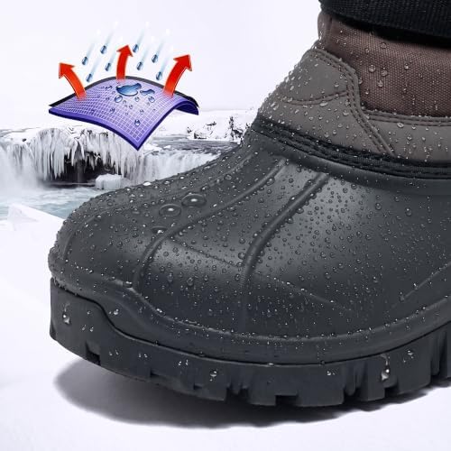 EQW Men's Waterproof Snow Boots, Insulated -25°F Non-Slip Winter