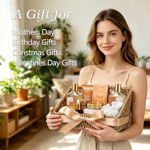 Woman Gifts, Birthday Gift - Luxurious Vanilla Spa Gift Baskets for Women