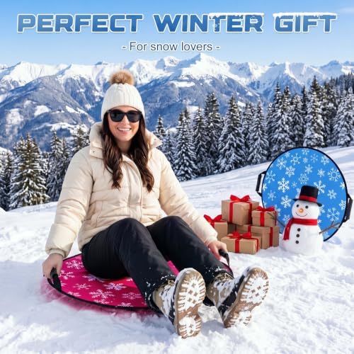 26" Foldable Snow Sleds with Handles for Adult