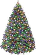 GAOMON 6ft Prelit Wide Fraser Fir Artificial Christmas Tree with RGBW Light