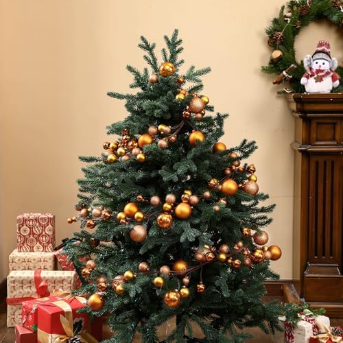2 Pcs 6 ft Christmas Ball Ornament Garland, Orange