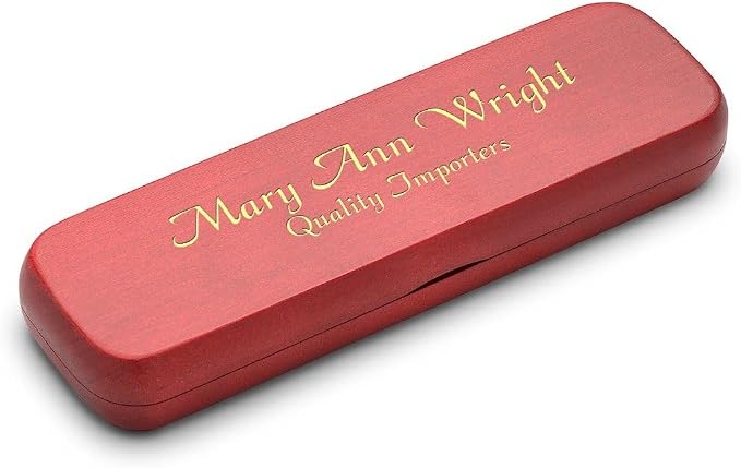 Executive Gift Shoppe - Personalized Cherrywood Pen & Pencil Box Set with Custom Engraving