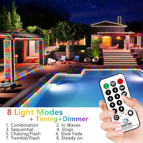 KNONEW 164FT 1000LED Rope Lights for Outside,Outdoor String Lights Waterproof 8 Modes Clear Tube Light for Indoor,Bedroom,Wedding,Garden,Patio,Christmas,Tree,Rv,Holiday Decoration(Multicolor)