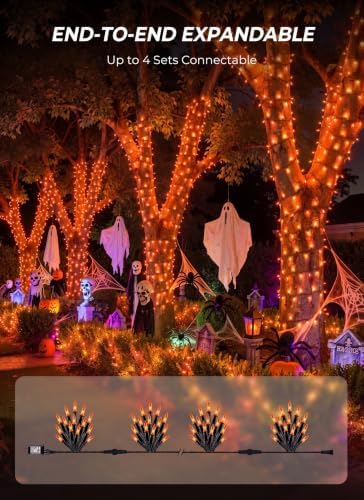 Orange LED Halloween Lights Indoor Outdoor, 66FT 200LED Mini String Lights