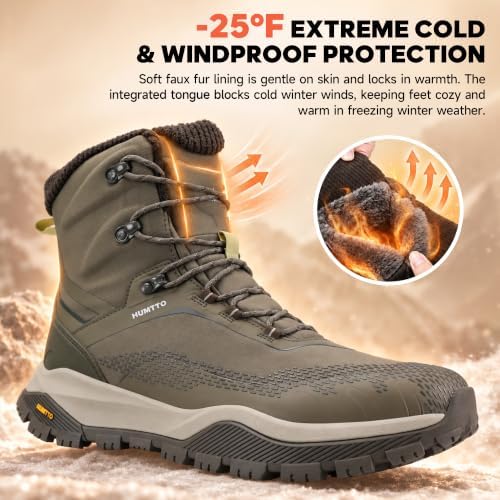 HUMTTO Men's Thermal Insulated Winter Snow Boots