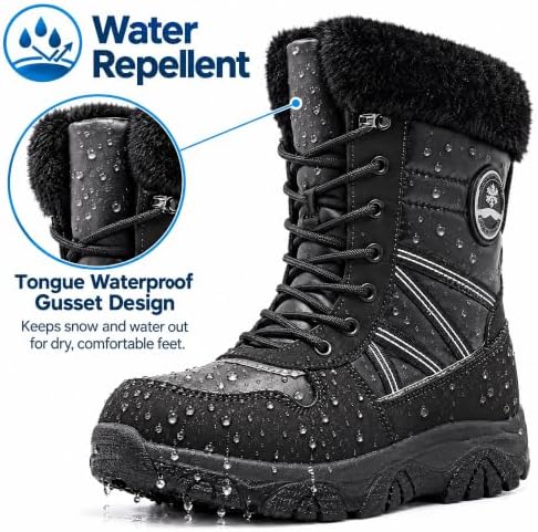 Women's Winter Snow Boots Warm Fur Water Resistant Non Slip Boot