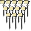 WENATY Solar Spot Lights Outdoor Waterproof Spotlights 12 Pack Warm White