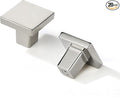 khtumeware 20 Pack Polished Nickel Cabinet Knobs 1-1/4 inch(32mm) Solid Heavy Duty Square Bi-Fold Door Knob for Kitchen Bathroom and Dressing Table