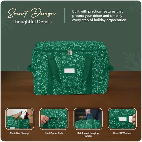 Covermates Treasurekeeper Storage Bag, Green Snowflake