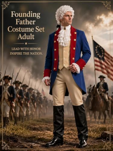 Founding Fathers Costume Set for Men - 7PC Colonial Costume Men