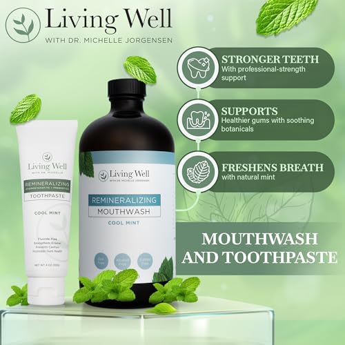 Remineralizing Oral Care Bundle, Mint Toothpaste + Mint Mouthwash